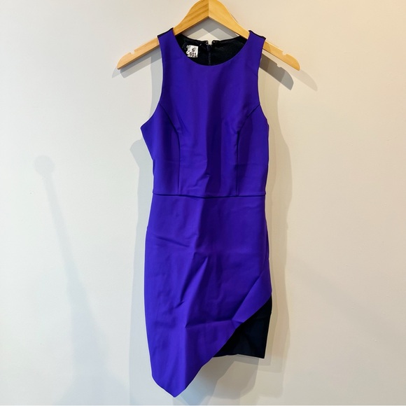Bebe Purple Asymmetrical Mini Dress - Picture 2 of 9